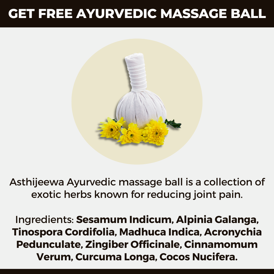 Asthijeewa Ayurvedic Pain Relief Oil (200 ml)+ Massage Ball: For Quick & Long Lasting Relief from Arthritis, Joint, Bone & Muscle Pain (Combo)