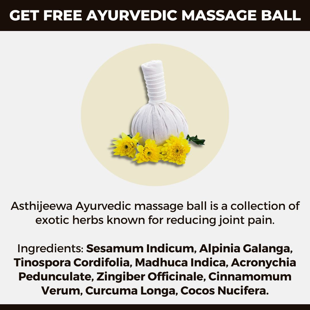 Asthijeewa Ayurvedic Pain Relief Oil (200 ml + 200 ml)+ Massage Ball: For Quick & Long Lasting Relief from Arthritis, Joint, Bone & Muscle Pain